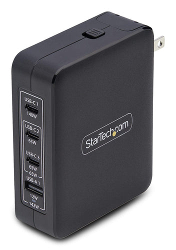 Startech 140W 3 X USB C 1X USB A Gan Wall Charger Int