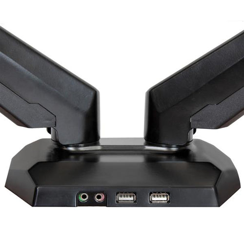 Startech Dual Monitor Desk Mount <32", <8Kg, Full Motion, Vesa, Black, Usb, Audio, 2Yr