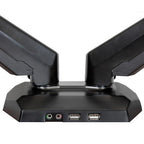 Startech Dual Monitor Desk Mount <32", <8Kg, Full Motion, Vesa, Black, Usb, Audio, 2Yr