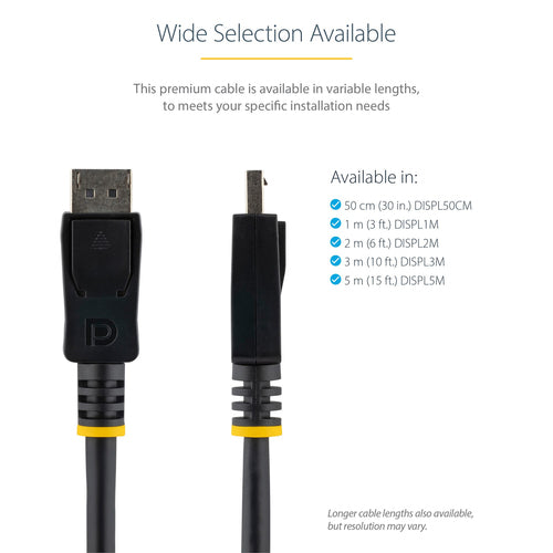 Startech 2M Display1.2 Cable With Latch, 4K, Support Dpcp, Hdcp, Multi Stream, Ltw