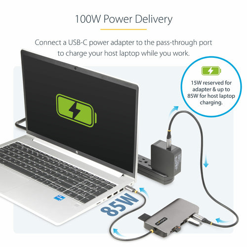 Startech Usb-C Triple-Monitor Multiport Adapter, Hdmi/Dp/Card Reader, 3 Yr