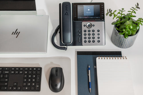 HP Poly Edge E550 Ip Phone, Noiseblock Ai And Acoustic Fence, Usb-C, Bluetooth/Wifi