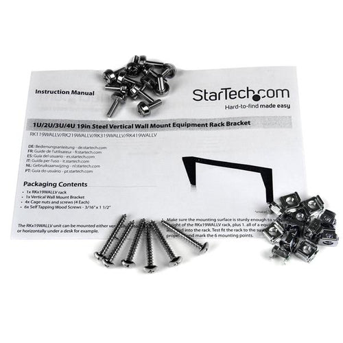 Startech 4U 19In Vertical Wall Mount Rack Bracket