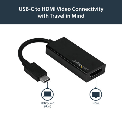 Startech Usb-C To HDMI Adapter 4K 60Hz USB Type-C To HDMI 2.0 Converter 3Yr