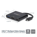 Startech Usb-C (T/Bolt3) Multiport Adapter, 4K Hdmi, Usb, Single Display, 60W Pd, 3Yr