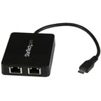 StarTech USB-C To Dual GbE Adapter, USB 3.0(1), Black