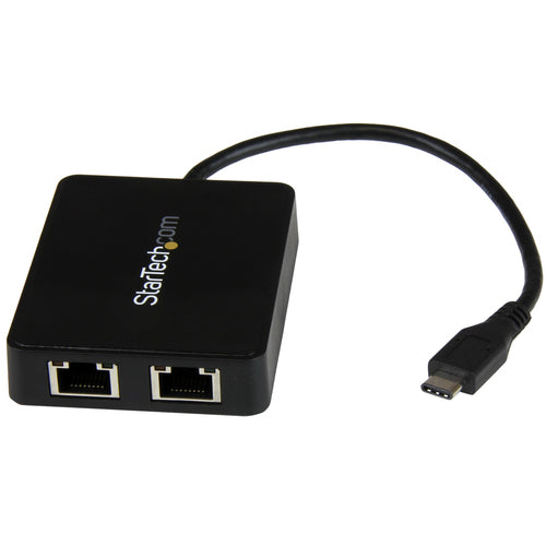 Startech Usb-C To Dual Gbe Adapter, USB 3.0(1), Black, 2Yr
