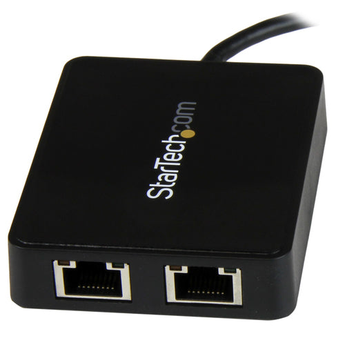 Startech Usb-C To Dual Gbe Adapter, USB 3.0(1), Black, 2Yr
