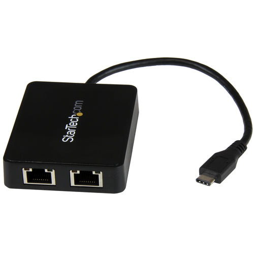 Startech Usb-C To Dual Gbe Adapter, USB 3.0(1), Black, 2Yr