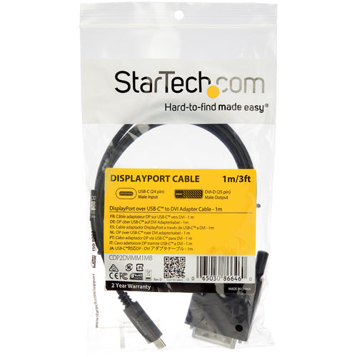 Startech 1M Usb-C To Dvi Cable - USB Type-C To Dvi Adapter Cable 3Yr