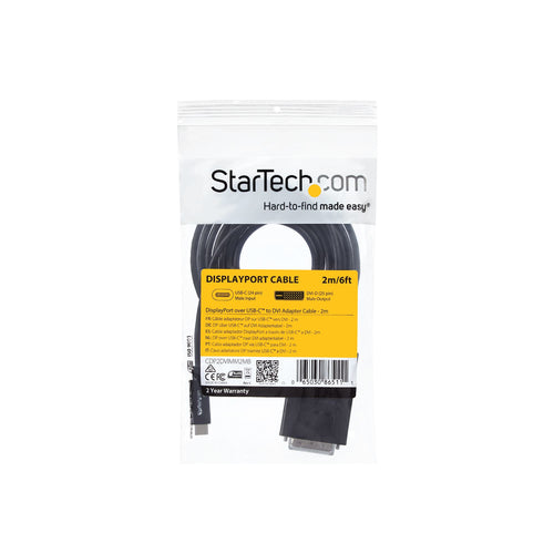 Startech 2M Usb-C (T/Bolt3) To Dvi Adapter Cable, 3Yr