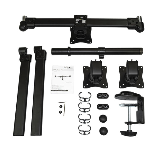 Startech Desk Mount Triple Monitor Arm Adjustable - 27" Displays, Vesa, 5Yr