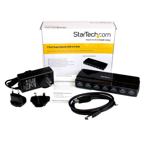 Startech 7 Port USB 3.0 Hub 5Gbps 7X Usb-A - Desktop - Bus/Self Powered 2Yr