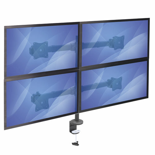 Startech Quad Monitor Desk Mount <27", <8Kg, Full Motion, H/Adj, Vesa, Black, 5Yr
