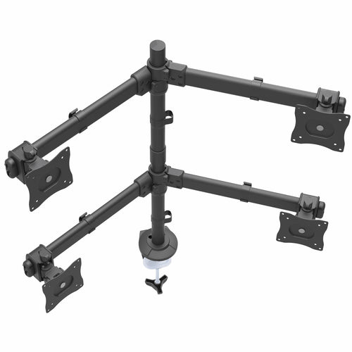 Startech Quad Monitor Desk Mount <27", <8Kg, Full Motion, H/Adj, Vesa, Black, 5Yr