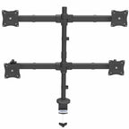 Startech Quad Monitor Desk Mount <27", <8Kg, Full Motion, H/Adj, Vesa, Black, 5Yr