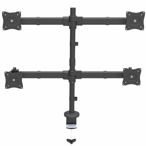Startech Quad Monitor Desk Mount <27", <8Kg, Full Motion, H/Adj, Vesa, Black, 5Yr