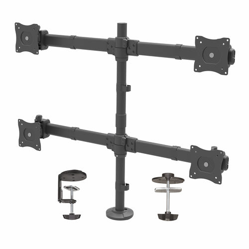Startech Quad Monitor Desk Mount <27", <8Kg, Full Motion, H/Adj, Vesa, Black, 5Yr