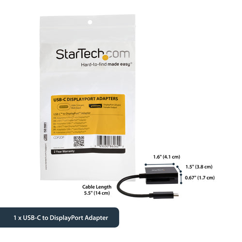 Startech Usb-C (T/Bolt3) To Dp1.4 Adapter, 8K, 3Yr