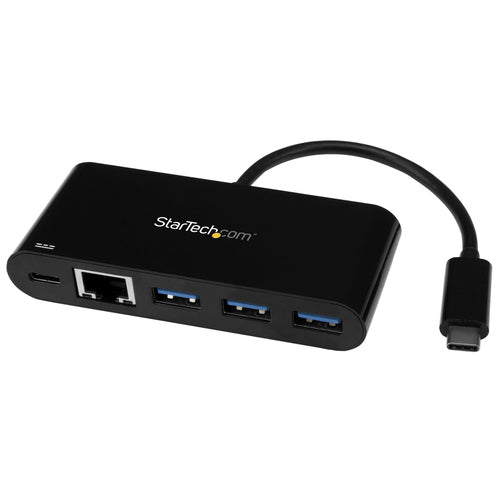Startech 3 Port Usb-C Hub, Usb-C(1), Usb(3), Rj45, 60W Pd, 2Yr