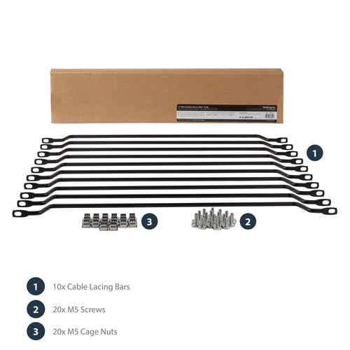 Startech 10 Horizontal Cable Management Bars 2 In Offset