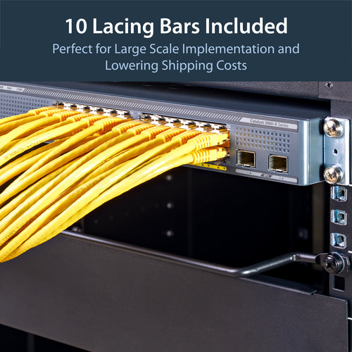 Startech 10 Horizontal Cable Management Bars 2 In Offset