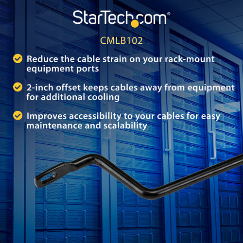 Startech 10 Horizontal Cable Management Bars 2 In Offset