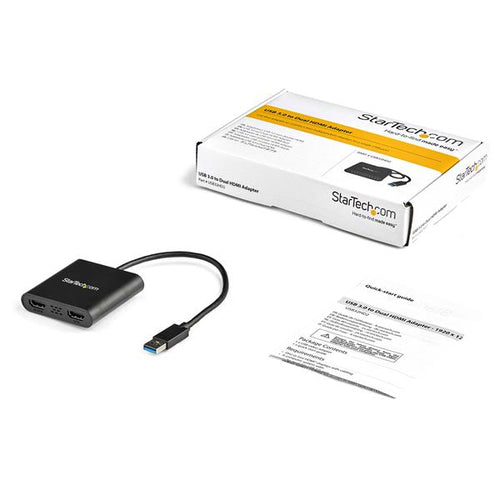 Startech USB 3.0 To Dual HDMI Adapter, 4K, 2Yr
