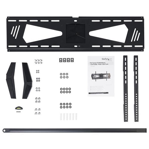 Startech Low-Profile Tv Wall Mount, Fixed, 37"-75", Up To 800X400 Vesa, Black, 5Yr