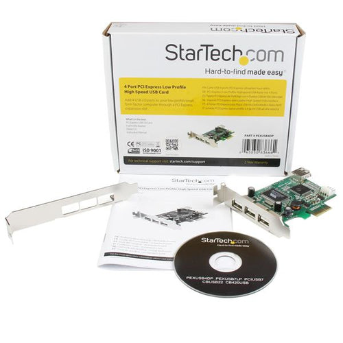 Startech 4 Port USB 2.0 Pcie Card - Low Profile 2Yr