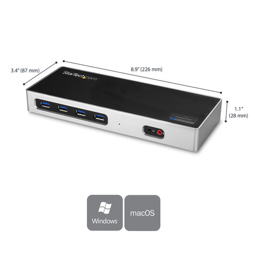 Startech Usb-C Usb-A Hybrid 4K Dock, Dual Display,Hdmi(2),Dp(2),Usb(6),Usb-C,No Pd,3Yr