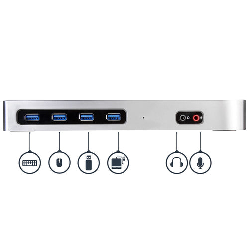Startech Usb-C Usb-A Hybrid 4K Dock, Dual Display,Hdmi(2),Dp(2),Usb(6),Usb-C,No Pd,3Yr
