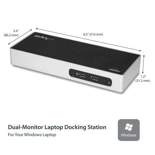 Startech USB 3.0 Dock, Dual Display, Hdmi, Dvi, Usb(6), Rj45, 3Yr