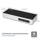 Startech USB 3.0 Dock, Dual Display, Hdmi, Dvi, Usb(6), Rj45, 3Yr