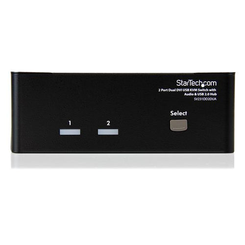 Startech 2 Port Dual Dvi USB Kvm Switch W/ Audio & USB Hub 3Yr