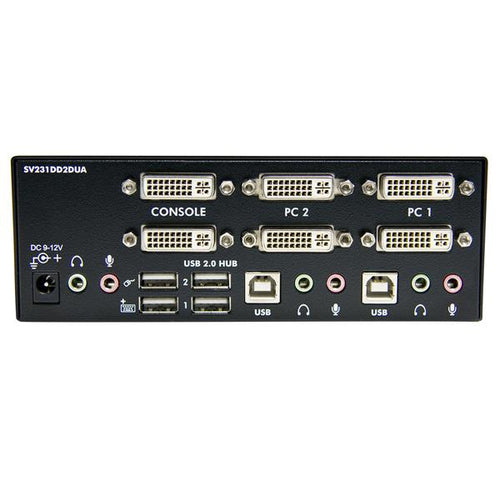 Startech 2 Port Dual Dvi USB Kvm Switch W/ Audio & USB Hub 3Yr