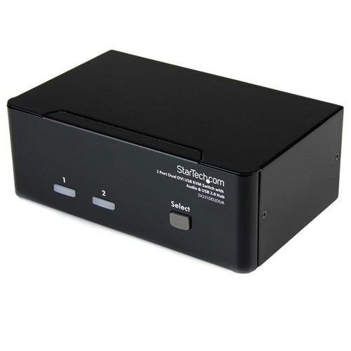 Startech 2 Port Dual Dvi USB Kvm Switch W/ Audio & USB Hub 3Yr