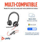 HP Poly Blackwire 8225 Uc , Stereo Usb-C Corded Headset , Anc , Inc Usb-A Adaptor