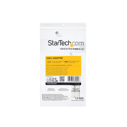 Startech Usb-C (T/Bolt3) To Mdp Adapter, White, 3Yr