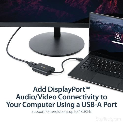 Startech USB 3.0 To Dp Adapter, 4K, USB Power, Windows Compatibility, 3Yr
