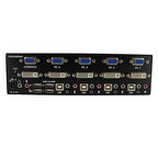 Startech 4 Port Kvm Switch, Dual Display, Dvi(5), Vga(5), Usba/B(4), Audio