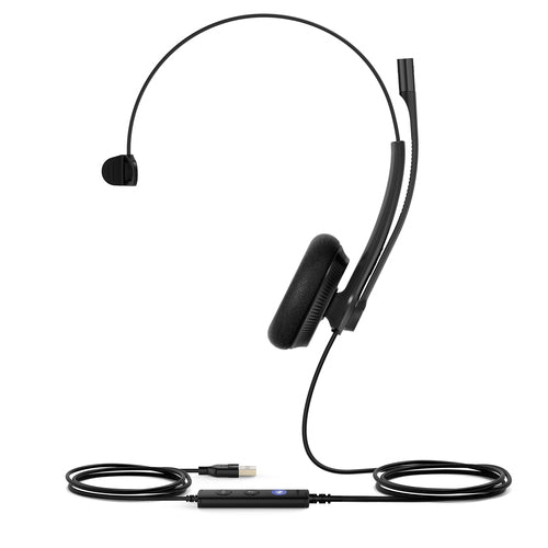 Yealink Wired (Uh34-Lite) Ms Mono Headset, Noise Cancelling Mic, Foam Cushion, Usb-A