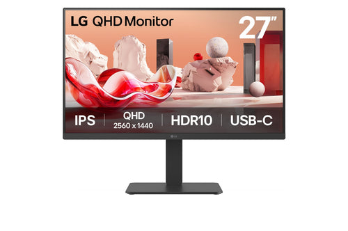 LG 27"(16:9) Qhd Ips, Hdmi, Dp, Usb-C(65W), 100Hz, D/Chain, Kvm, H/Adj, Vesa, 3Yr