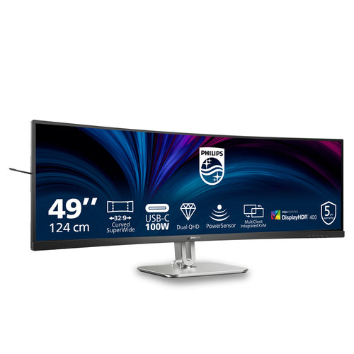 Philips 49" (32:9) Curve Monitor, 5K Va, Hdmi(2), Dp, Usb(4), Usb-C, Lan, Kvm, 4Yr
