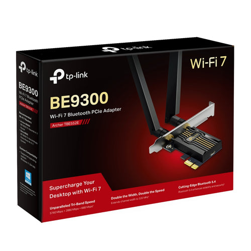 Tp-Link Archer Be9300 Bluetooth 5.4 Wi-Fi 7 Tri-Band Pcie Adapter, 3Yr