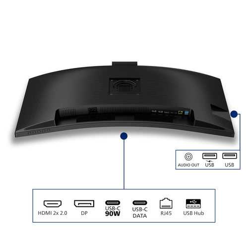 Philips 34" Curve Monitor, Wqhd Va, Hdmi(2), Dp, Usb(5), Usb-C, Lan, Kvm, Wcam, 4Yr