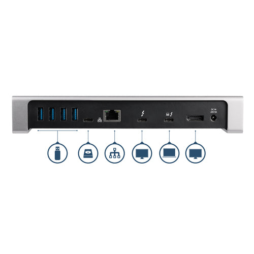 Startech T/Bolt3 4K Dock, Dual Display, Dp, Usb(5), Usb-C, Tb3, Rj45, 85W, Ac,3Yr
