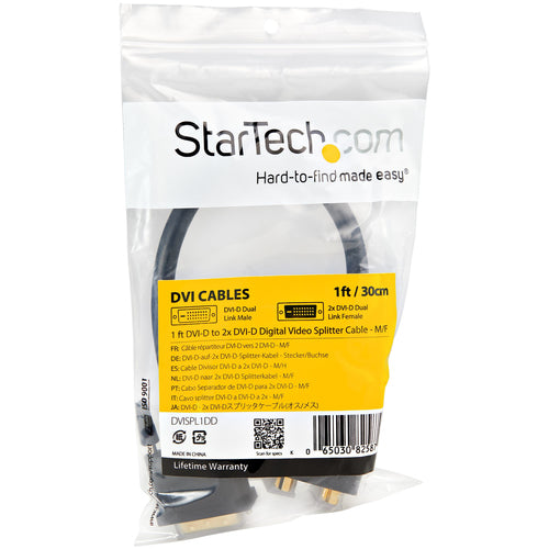 Startech 30Cm Dvi-D To 2X Dvi-D Digital Video Splitter Cable - M/F, Ltw