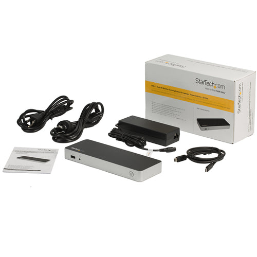 Startech Usb-C 4K Dock, Dual Display, Hdmi, Dp, Usb(4), Tb3 Compatible, 60W, Ac, 3Yr