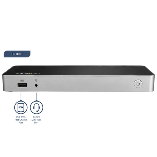Startech Usb-C 4K Dock, Dual Display, Hdmi, Dp, Usb(4), Tb3 Compatible, 60W, Ac, 3Yr